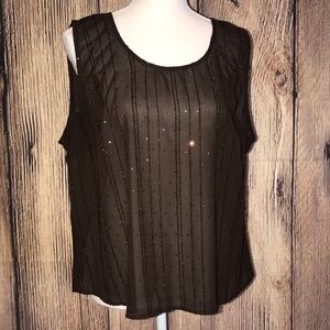 DRESSBARN MED/LARGE BROWN SPARKLY TANK TOP